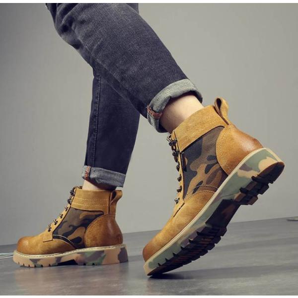 ワークブーツ メンズ キャメルブーツ カジュアル シューズ 靴 男性 ストリート Fakfakkab Go Id