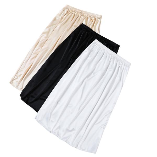 ペチコート ペチスカート インナー レディース 丈60cm 透け防止 光沢 下着 インナースカート ウエストゴム ストレッチ ひざ上 ゆったり マキシ丈 ワンピース