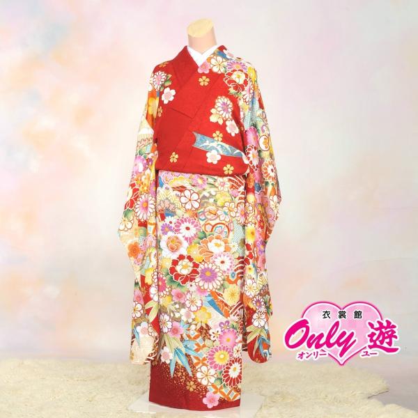 振袖セット レンタル レンタル 602bn 着物 浴衣 Ssサイズ レディース 結婚式 卒業式 振袖 赤 古典柄 正絹 着物レンタル 602bn 2 京都衣裳館オンリー遊スタジオ醍醐