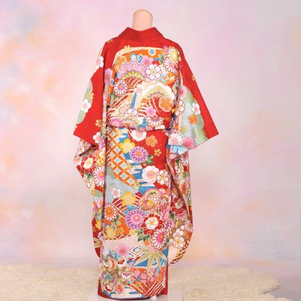 振袖セット レンタル レンタル 602bn 着物 浴衣 Ssサイズ レディース 結婚式 卒業式 振袖 赤 古典柄 正絹 着物レンタル 602bn 2 京都衣裳館オンリー遊スタジオ醍醐