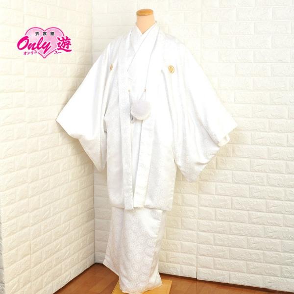 50 576bn 京都衣裳館オンリー遊スタジオ醍醐 メンズファッション 殿方和装 着流し メンズ Modern Classic 50 576bn 6号 街着 レンタル カジュアル ブランド 黒 紋付 五ツ紋 丸に違い鷹の羽 着物 羽織 アンサンブル 着物レンタル