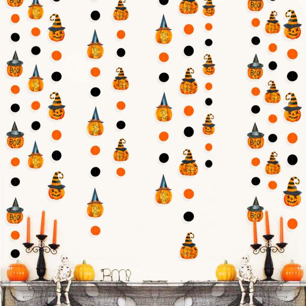 ハロウィンのかぼちゃの サークル ドット ガーランド 7枚目