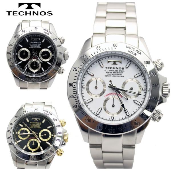 送料無料 TECHNOS テクノス 腕時計 クロノグラフ腕時計 TSM401 