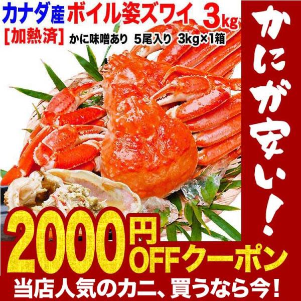 ギフト ズワイガニ 姿 カニ かに 蟹 ボイル ズワイ 3kg 5尾 不揃い (カナダ産) かにみそ 3~5人前 セール 業務用 セット 送料無料 海鮮 グルメ :3k5bibzw1-11030:北前船の贈り物 - 通販 - Yahoo!ショッピング ギフト ズワイガニ 姿 カニ かに 蟹 ボイル ズワイ 3kg 5尾 不揃い (カナダ産) かにみそ 3~5人前 セール 業務用 セット 送料無料 海鮮 グルメ :3k5bibzw1-11030:北前船の贈り物 - 通販 - Yahoo!ショッピング