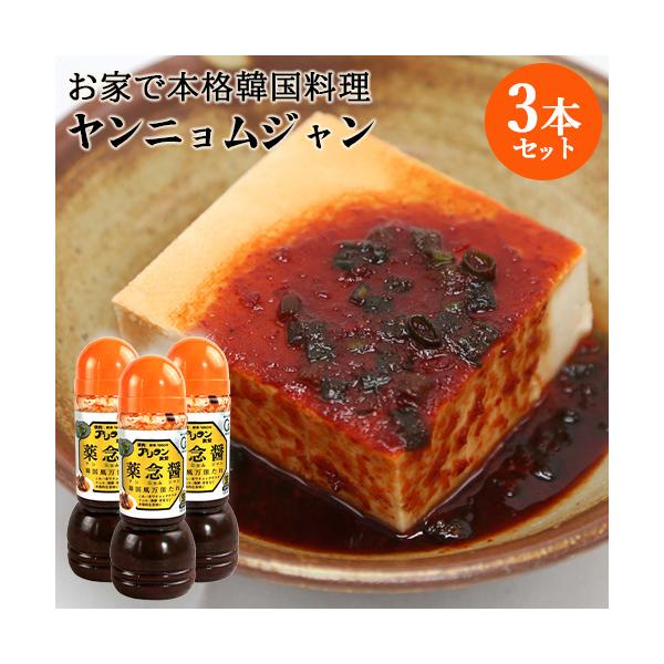 ご自宅で手軽に韓国料理 薬念醤(ヤンニョムジャン) 300g×3本セット 甘辛万能たれ 韓国風調味料 冷蔵 アリラン食堂 送料込