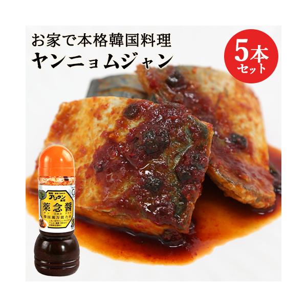 ご自宅で手軽に韓国料理 薬念醤(ヤンニョムジャン) 300g×5本セット 甘辛万能たれ 韓国風調味料 冷蔵 アリラン食堂 送料込