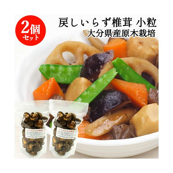大分県佐伯市産 もどしいらず 原木栽培乾しいたけ 小粒 100g×2個セット 天日干し 小ぶりな椎茸 ビタミンD かやの椎茸屋 送料込