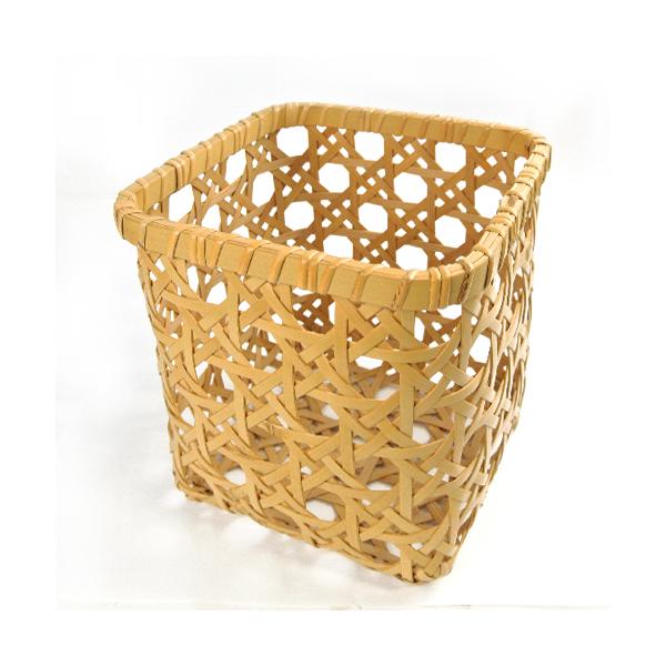 竹細工　カゴ　重なる3点セット 受注生産 別府竹細工 八つ目(八ツ目)編み フリーボックス 205mm×205mm