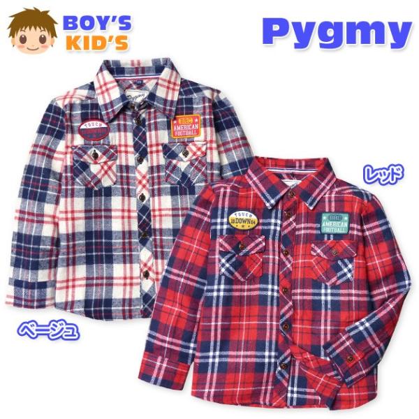 子供服 男の子 シャツ 長袖 チェック柄 ワッペン装飾 男児 キッズ 110cm 120cm 130cm メール便不可