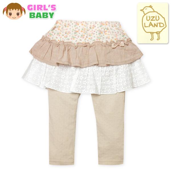 送料無料 女児 ベビー スカッツ スカート スパッツ ジャガード天竺 ボトムス ベビー服 女の子 80cm 90cm 95cm a-1737a-be メール便対応