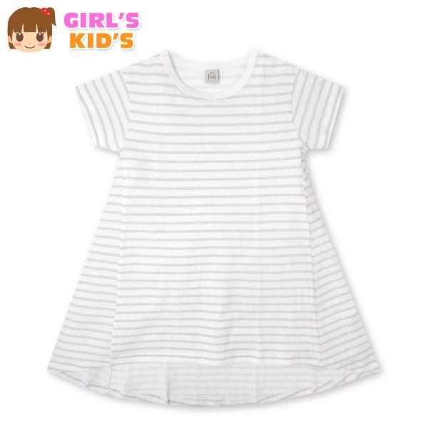 ●コメント後ろが長いフィッシュテール仕様でおしゃれなワンピース♪カジュアルなボーダー柄で可愛くコーデが決まる！本体綿100％と天竺素材で優しい着心地です。●特 長・Benice(ビーナイス)・半袖ワンピース ・天竺素材 ・本体コットン100...