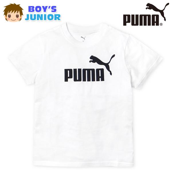 送料無料 男児 ジュニア 本体綿100％ 半袖 Tシャツ PUMA/プーマ ブランドロゴプリント 男の子 140cm 150cm 160cm td-0902a-wt メール便対応