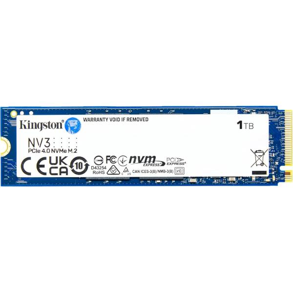 Kingston SSD NV3 1TB PCIe GenNV3 PCIe 4.0 NVMe SSD容量：1TB、フォームファクター：M.2 (2280)シーケンシャル読み取り/書き込み：6,000/4,000MB/秒インターフェース：NV...