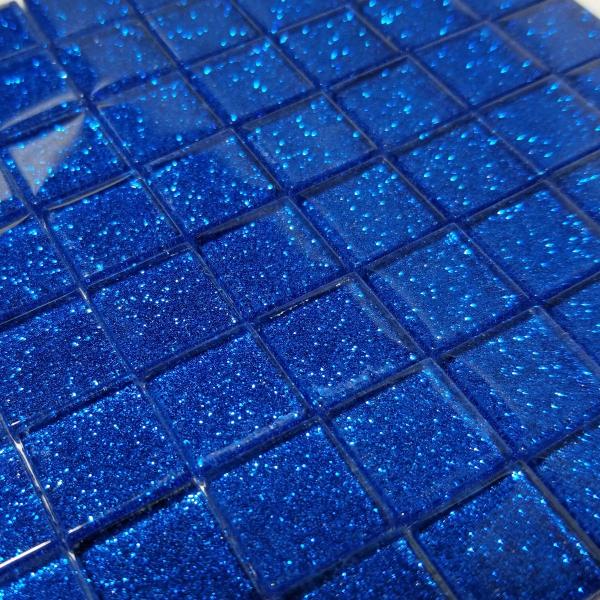 ガラス モザイク タイル バラ ブルー 大容量 800ｇ 収納ケース付 グリッタータイプ DIY デコレーション ハンドメイド クラフト オリジナル 手作り 15mm角