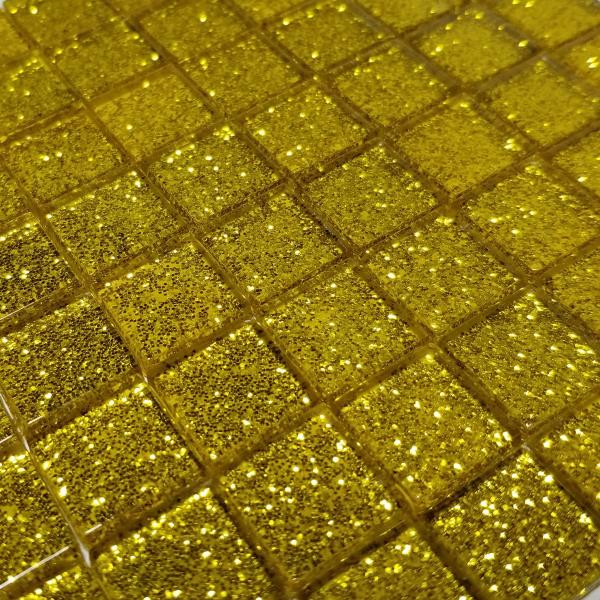 ガラス モザイク タイル バラ ゴールド 大容量 800ｇ 収納ケース付 グリッタータイプ DIY デコレーション ハンドメイド クラフト オリジナル 手作り 15mm角