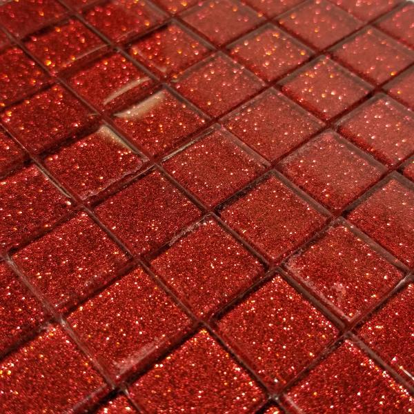 ガラス モザイク タイル バラ レッド 大容量1400ｇ 収納ケース付 グリッタータイプ DIY デコレーション ハンドメイド クラフト オリジナル 手作り 15mm角