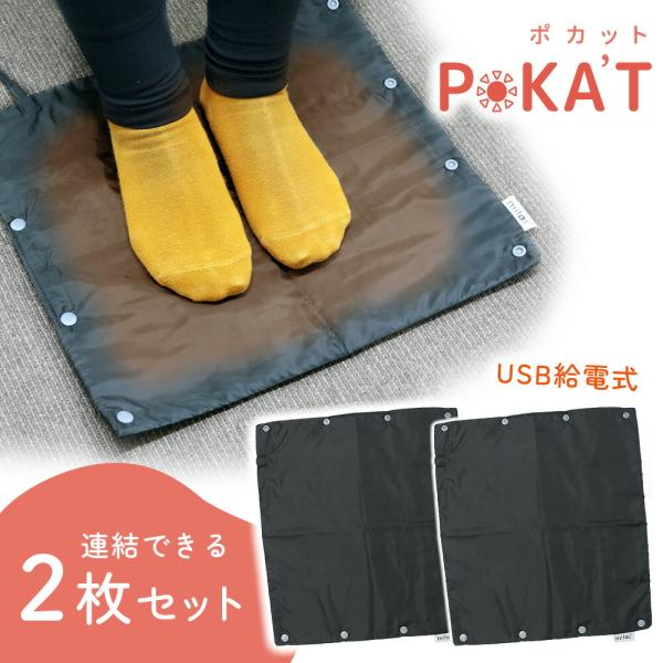 ホットマット 足元 USB 2枚セット 電気 一人用 あったかグッズ ミニ