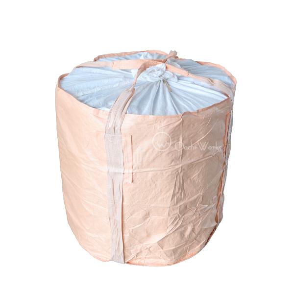 フレコンバッグ　１ｔ用　丸型【サイズ】1100Φ×高さ1100ｍｍ【入　数】10枚【生産国】ベトナム製【特　徴】バージン原料100％　ワンウェイタイプ　UV剤入り　反転ベルト付で反転排出が可能です【用　途】仮設土木工事現場、廃材運搬バージン...