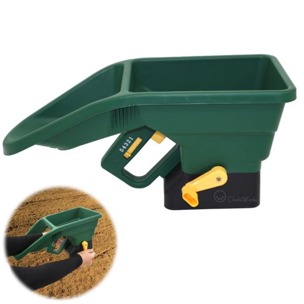 手動式散粒器 DX【　幅　】約19ｃｍ【高　さ】約20ｃｍ【奥　行】約42ｃｍ【容　量】約3Ｌ【質　量】約600ｇ【材　質】ポリプロピレン【原産国】中国【特　長】・肥料、農薬、除草剤、融雪剤など粒の散布に便利な手動散粒器です。・手で直接まく...