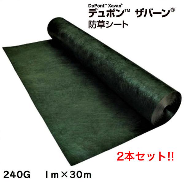 Xavan ザバーン防草シート 240G 2本セット 1m×30m グリーン デュポン