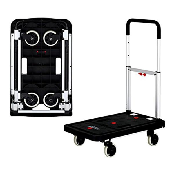 タイヤがたためるコンパクト設計！スーパーフラットキャリー 折り畳み台車　品　番 ： SFK-99　ＪＡＮ ： 4949908087774　サイズ ： 台 680mm×410mm×80mm　重　量 ： 6.7kg　耐荷重 ： 120kg　製造...