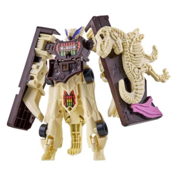 キャラパキとのコラボ商品です。「キャラパキ」と「ラリーカー」が合体、瞬間変形しバーサーカー型のロボになります。「キャラパキ」ユニットは実際の『キャラパキ 発掘恐竜チョコ』のチョコを割る楽しさを再現した「パキッとギミック」を搭載しており、何度...