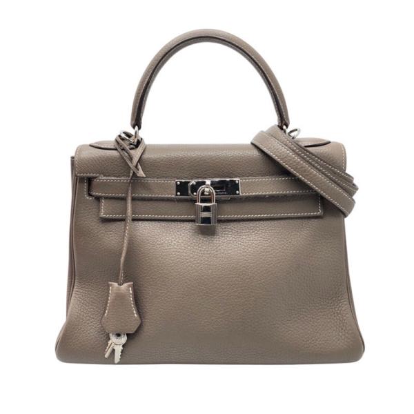 HERMES（エルメス） ケリー28 内縫い □J刻 エトゥープ×SV金具