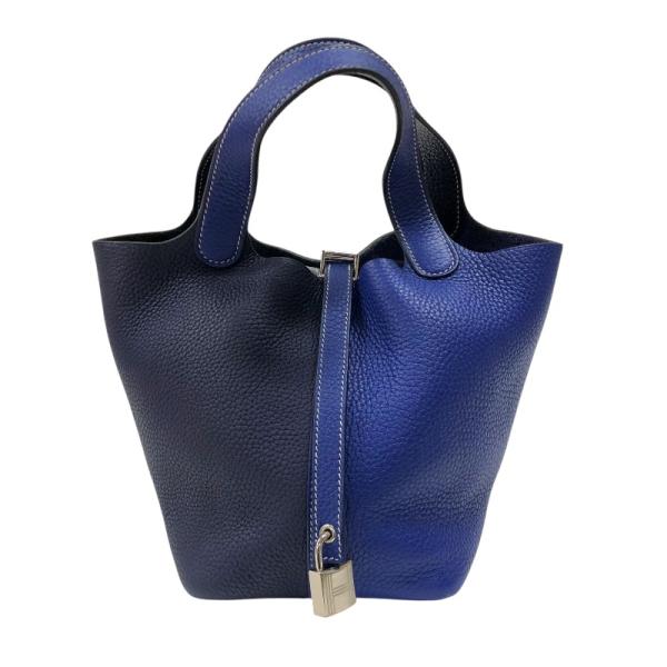 【ぴかちゅう】超美品❣️エルメス　ピコタンロック　ブルー　A刻印　箱と袋有り HERMES】エルメス『ピコタンロックPM』□M刻印 2009年製 レディース