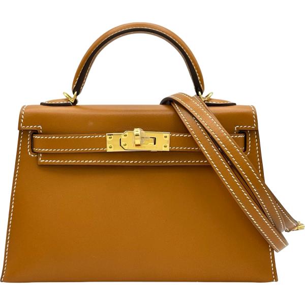 エルメス HERMES ミニケリー2 B刻印 ナチュラルサブレ ゴールド金具 ヴォーバトラー ショルダーバッグ レディース 中古