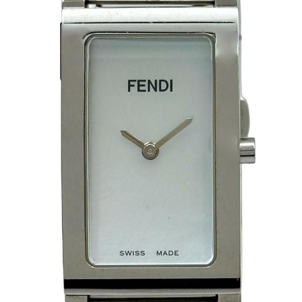 未使用品　FENDI クォーツバングル腕時計 文字盤シェルホワイト　シルバー FENDI（フェンディ） バングルウォッチ 3250L ホワイトシェル