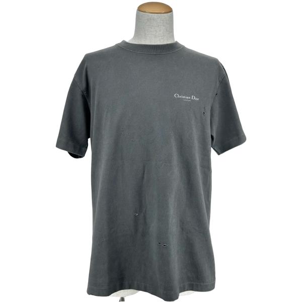クリスチャン・ディオール Christian Dior LILIY OF THE VALLEY 半袖Tシャツ 593J672B0554 グレー コットン 半袖Ｔシャツ メンズ 中古
