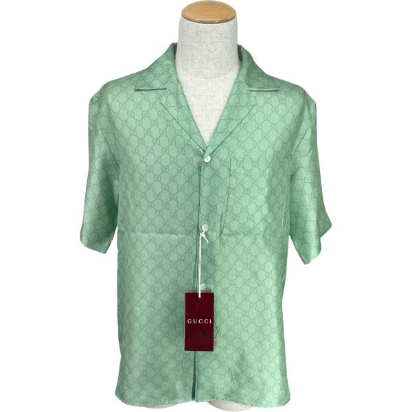 GUCCI（グッチ） ×ヒグチユウコ GG総柄シルクシャツ 864048 グリーン