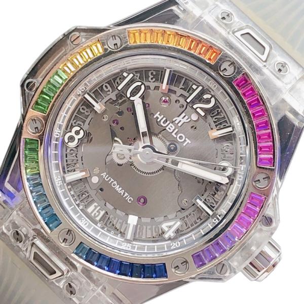 ウブロ HUBLOT サファイアクリスタルビックバンウニコサファイアレインボー　世界50本限定 HU465.JX.4802 レインボー 腕時計 メンズ  中古