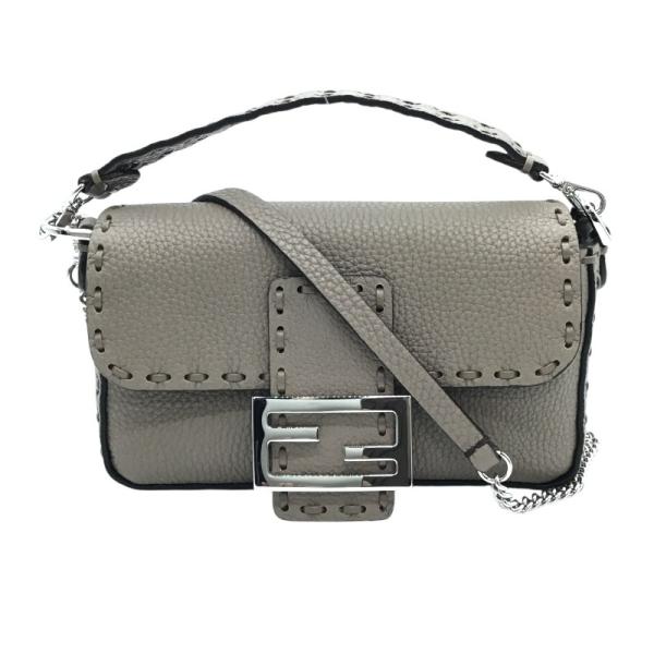 FENDI（フェンディ） セレリア バケットミニ 8BS017 グレー×SV金具