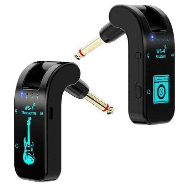 2.4G ワイヤレス ギター システム 8 チャンネル ギター トランスミッターとレシーバー ギター用 ブラック