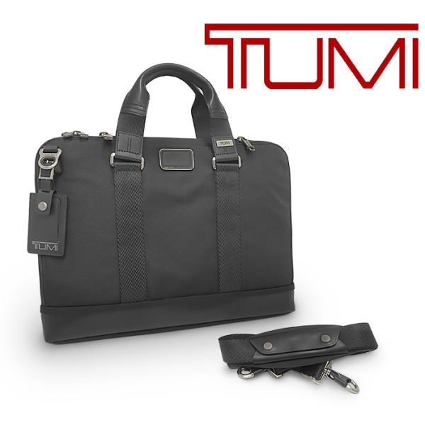 美品 ほぼ未使用 トゥミ TUMI 2WAY ビジネスバッグ ブリーフケース 鞄 ナイロン レザー ブラック 黒 メンズ シリアル有 薄型 ポケット多め