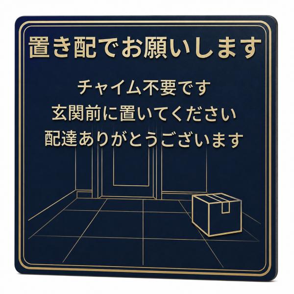 置き配 マグネットステッカー チャイム不要 玄関前 10cm角 強磁 屋外用 耐水 UVラミネート 日本製 Aqteria
