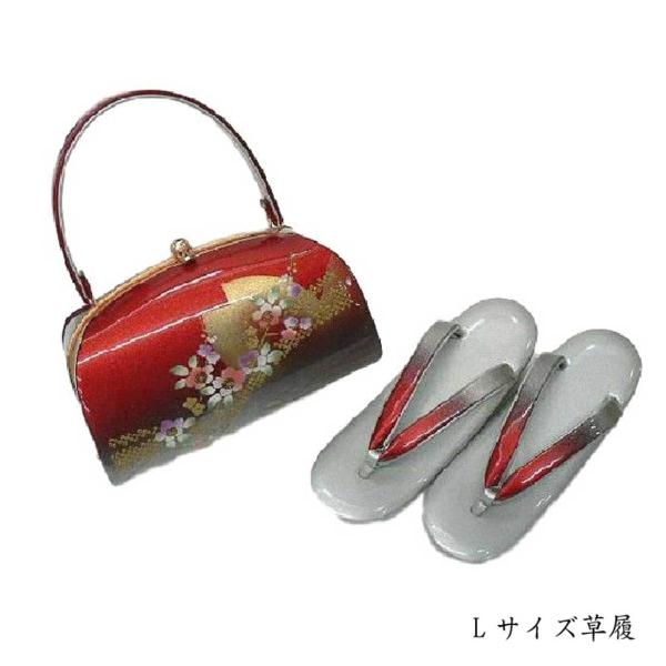 草履バックセット・金彩友禅／送料サービス・ シルバー No.301 草履バックセット・金彩友禅／送料サービス・ シルバー No.301