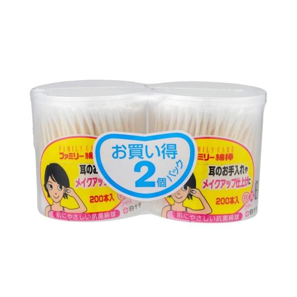 他サイト： 白十字 ファミリーケア FCファミリー綿棒 200本x2個の商品画像