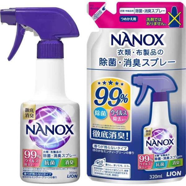 他サイト： トップ ナノックス(NANOX)  衣類・布製品 抗菌 除菌 消臭スプレー 本体350ml+詰め替え320ml 【 】の商品画像