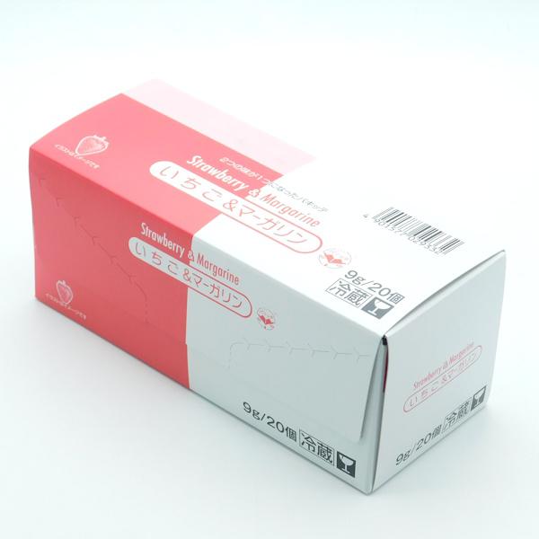 商品名「キユーピー　いちご&amp;マーガリン（パキッテ）9g×20個」いちごソースとマーガリンを一緒にパックしました。口どけがよく、ロレーヌ岩塩とバターミルクパウダーを使用したコクと深みのある味わいのマーガリンを使用し、ソースの甘さと相性...