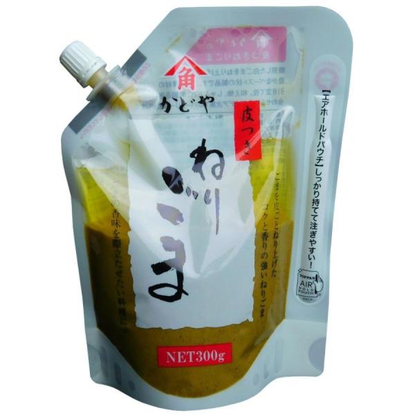 ◆同梱発送をご希望の場合◆こちらの商品は1個口に【　6個まで同梱することが可能　】です。同梱発送をご希望の場合には【　オプション項目　】より数量を追加下さい。商品名「かどや　皮つきねりごま　300g」焙煎した白ごまをねり上げ、ごまの香り豊か...