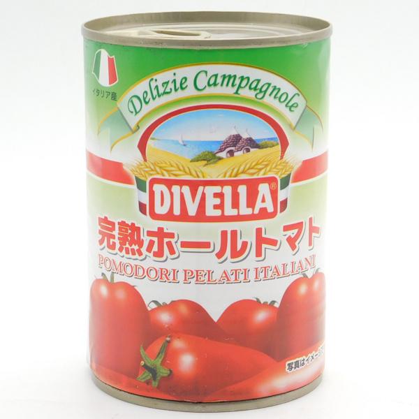 ディヴェッラ　完熟ホールトマト缶　4号缶(内容総量400g、固形量240g)