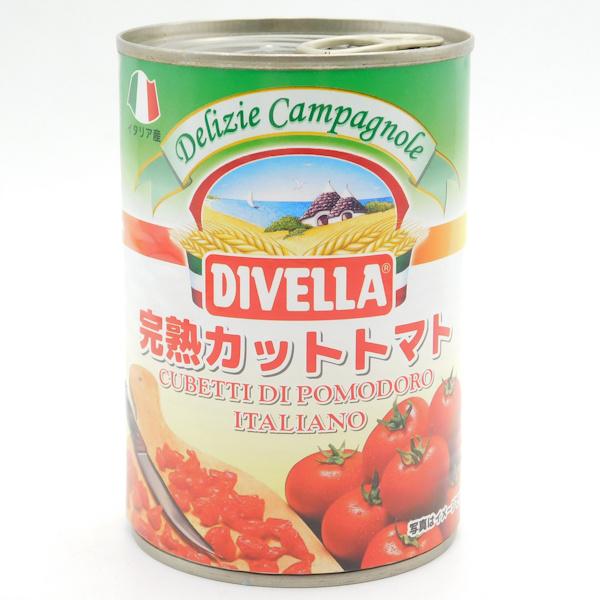 ディヴェッラ　完熟カットトマト缶　4号缶(内容総量400g、固形量240g)