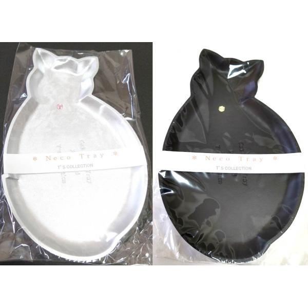 T'S COLLECTION 猫のトレー シルエットトレー Neco Tray ラインストーン付 猫 トレイ 皿 シルバー 黒 グッズ 雑貨 ギフト かわいい プレゼント