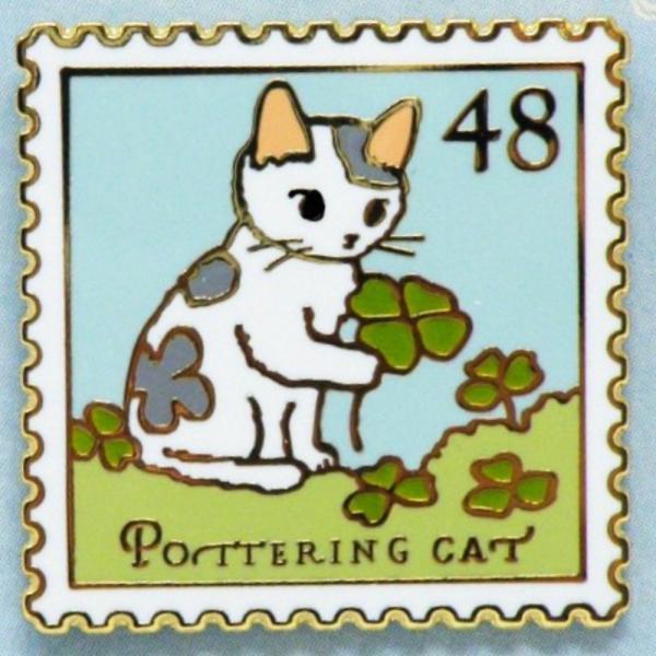 四つ葉のクローバー☆仲良しねこちゃん☆5センチパッチンピン 四つ葉のクローバー☆仲良しねこちゃん☆5センチパッチンピン