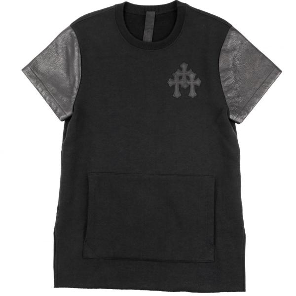 クロムハーツ レザークロスパッチ スウェット 半袖 CHROME HEARTS(クロムハーツ) Cross Patch Scroll Label