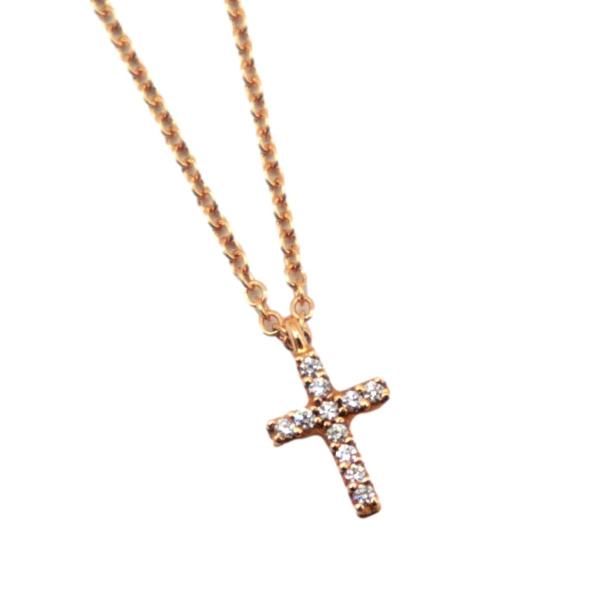 TIFFANY&Co. 美品 ティファニー メトロクロス ミニ ダイヤモンド