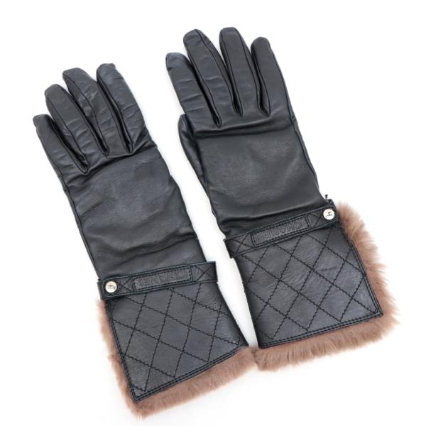 美品✨シャネル　マトラッセ　羊革レザーグローブ　手袋　　ブラック opal-shop1_2100020000013928