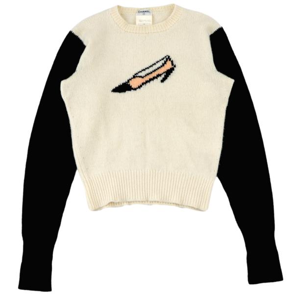CHANEL シャネル38 カシミヤ半袖セーターヴィンテージフューシャ